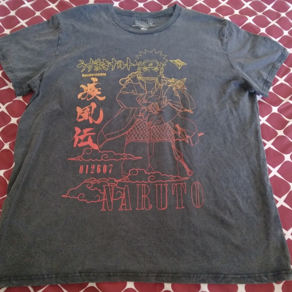 Naruto Graphic Gray T-shirt Size 2XL